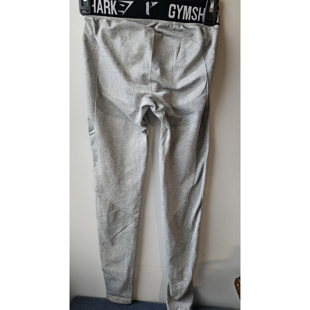 Gymshark Women XS Gray Athletic Leggings Logo Waistband 22x26 Pre-Owned NO SIZE - Picture 2 of 7